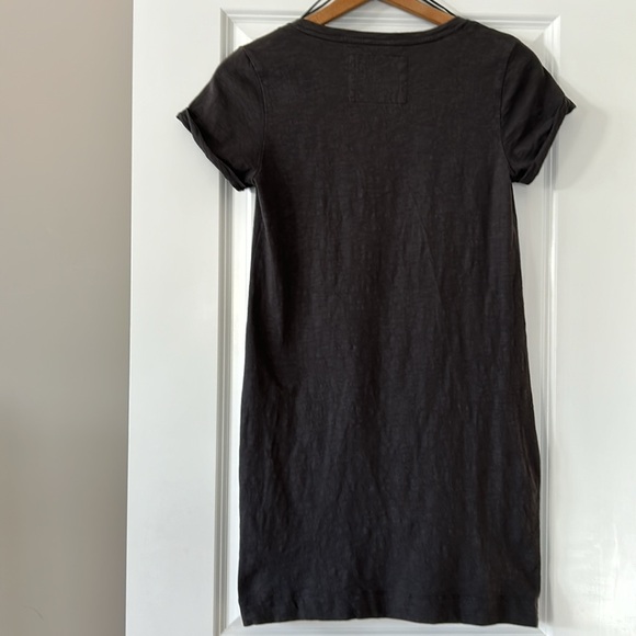 Anthro C&C California Grey Slub Knit Pullover Mini Dress w Cuffed Short Sleeves - Picture 6 of 8